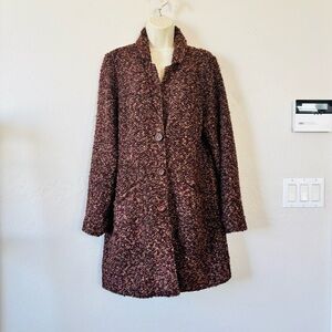 Cozy Textured Coat in Rich Brown